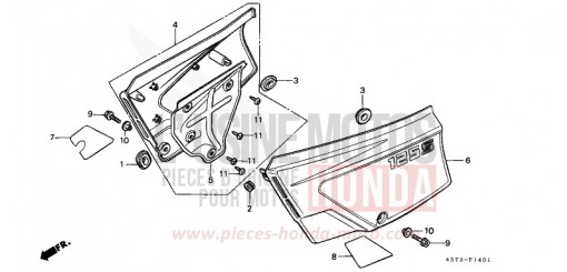 COUVERCLE LATERAL (XL125SD/F/H/L) XL125SC de 1987